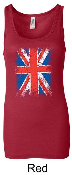 Union Jack Tank Top UK Flag Big Print Ladies Longer Length Tanktop