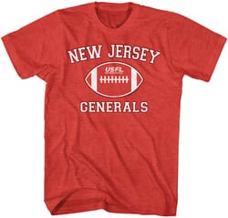 Click to get USFL NJ Generals Logo Football Tee Shirt  Heather Red