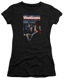 WarGames  Juniors Shirt Movie Poster Black T-Shirt