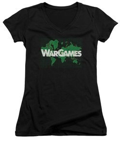 WarGames  Juniors V Neck Shirt Game Board Black T-Shirt
