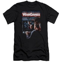 WarGames  Slim Fit Shirt Movie Poster Black T-Shirt
