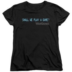 WarGames  Womens Shirt Shall We Play A Game? Black T-Shirt