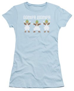 Willy Wonka and The Chocolate Factory  Juniors Shirt Oompa Loompa Light Blue T-Shirt