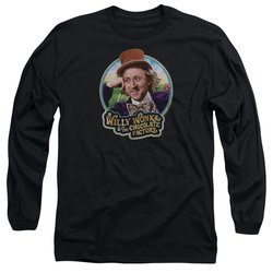 Willy Wonka and The Chocolate Factory  Long Sleeve Shirt Its Scrumdiddlyumptious Black Tee T-Shirt