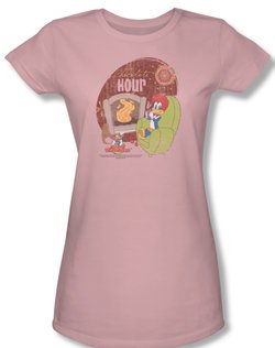 Woody Woodpecker Junior Shirt Chocolate Hour Pink Tee T-Shirt