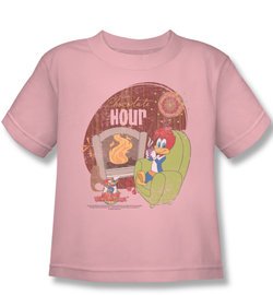 Woody Woodpecker Kids Shirt Chocolate Hour Pink Tee T-Shirt