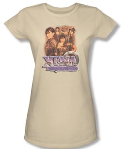 Click to get Xena Warrior Princess Junior Shirt Collage Cream Tee TShirt