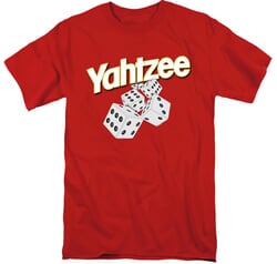 Click to get Yahtzee Tumbling Dice Board Game Adult Tshirt  Red