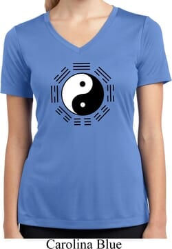 Click to get Ying Yang Trigrams Ladies Moisture Wicking Vneck Shirt
