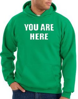 You Are Here Hoodie Kelly Green