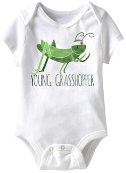 Click to get Young Grasshopper Funny Baby Romper White Infant Babies Creeper