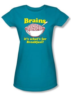 Click to get Zombie Juniors TShirt Breakfast Time Turquoise Tee Shirt
