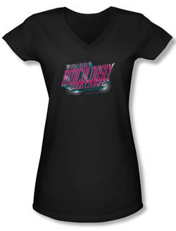Zoolander Shirt Juniors V Neck Ridiculously Good Looking Black Tee T-Shirt